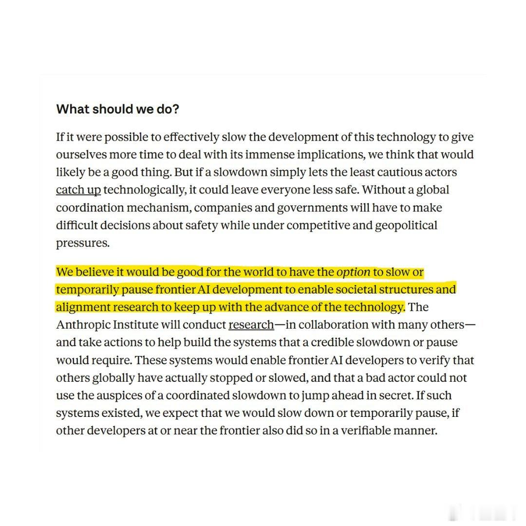 Anthropic刚刚呼吁全球暂停AI开发，警告称AI正在接近无需人类