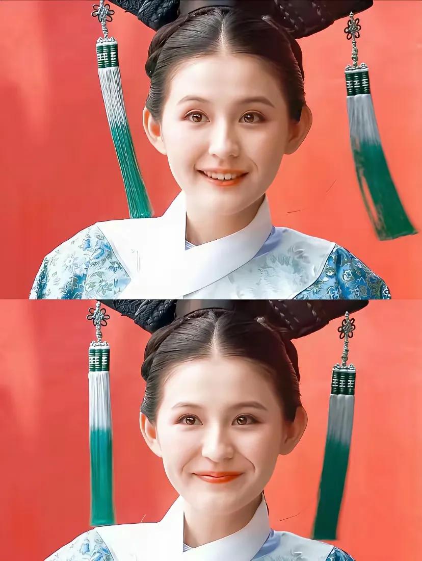 不仔细看都看不出是同一个人，左边是《甄嬛传》里的宁嫔，谁没被她当初的样子惊艳过？
