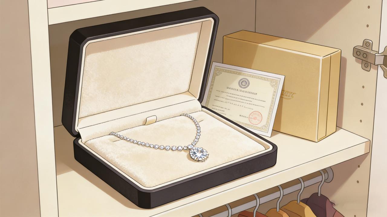 广东一位大姐，2015年为结婚花142800元买了条钻石项链，听信销售保值话术，