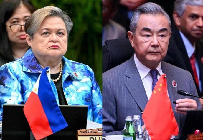 菲律宾外长称，将坚定不移地拒绝任何试图削弱裁决和国际法的行为。她还说中方为啥继续