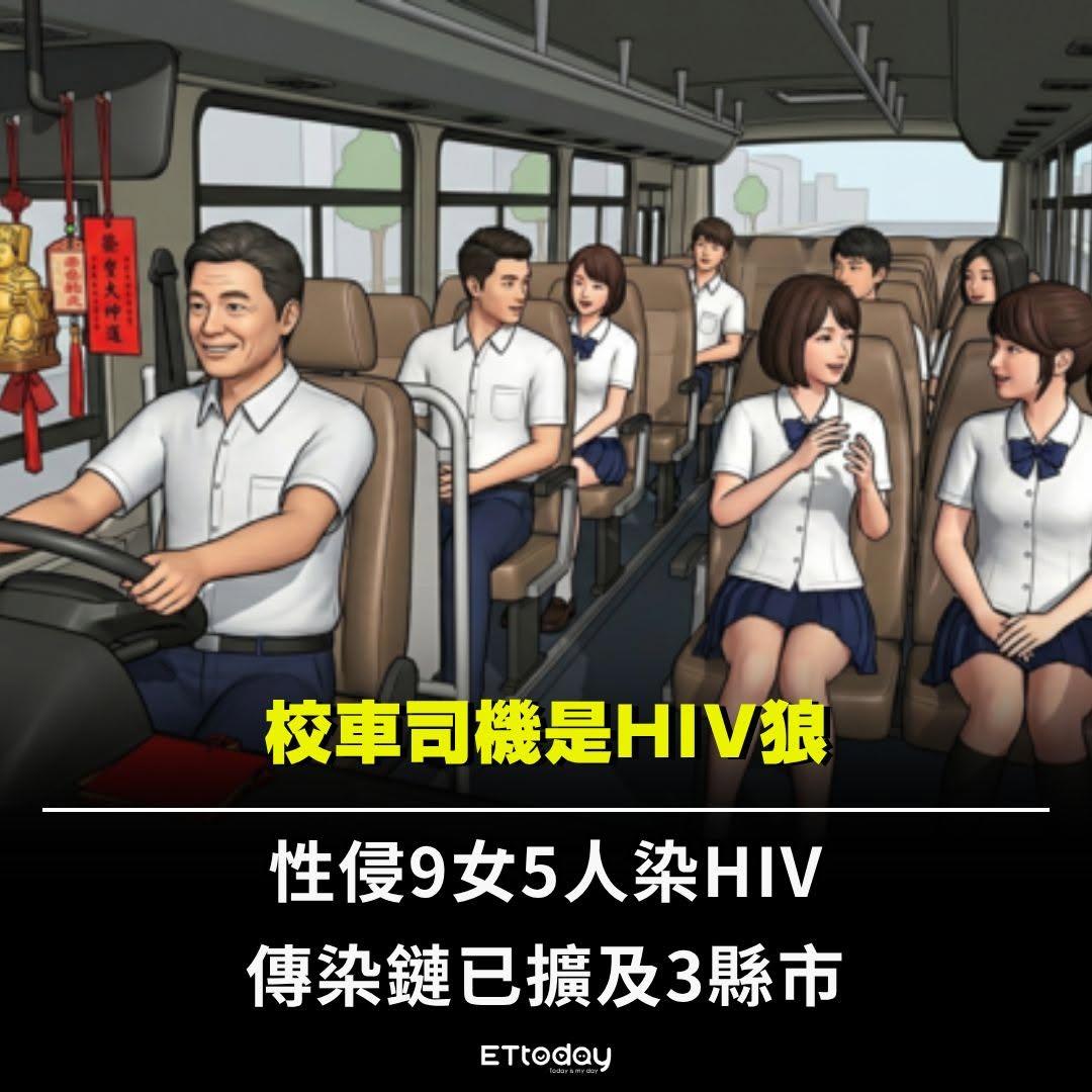 校车司机性侵9女5人染HIV（艾滋病）！据台媒：台湾省中部1名感染HIV的李姓