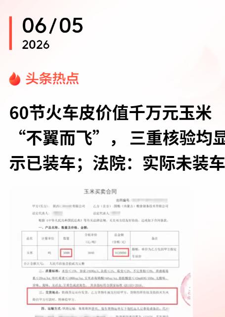陕西五旬女士花费1138万采购三千七百多吨玉米，核实六十节火车皮货物发车后才付款
