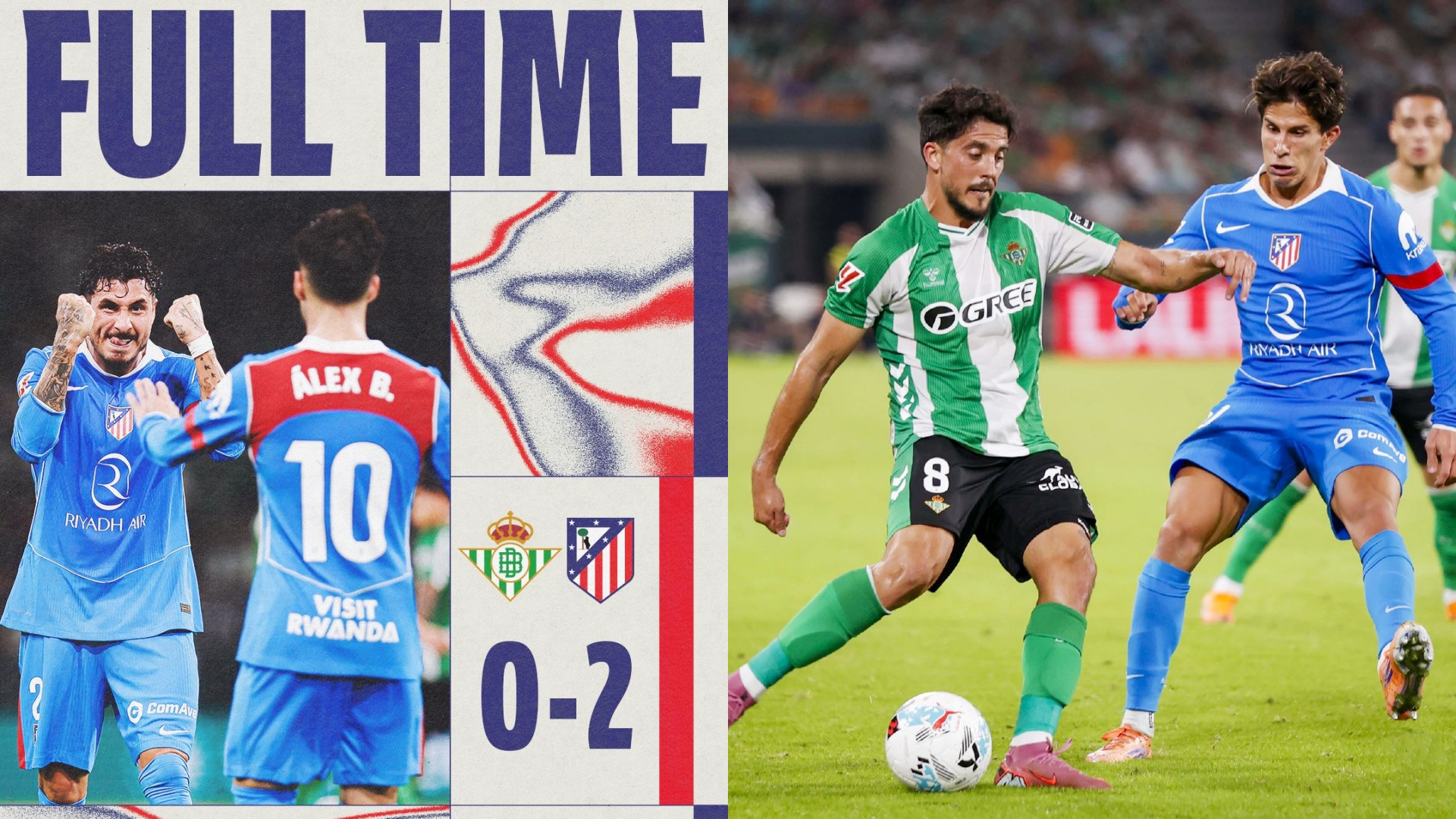 西甲：马德里竞技客场2-0击败皇家贝蒂斯，19分暂升第四。小西蒙尼世界波，阿尔