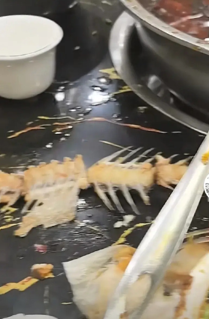 四川攀枝花，一男子发视频称，两个大人一个小孩到重庆江北肥肠鱼餐馆吃饭，点了五斤三