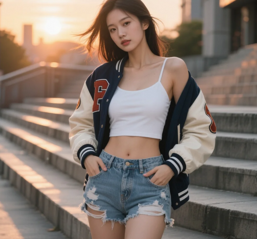 高能预警！这位辣妹的穿搭太吸睛了！