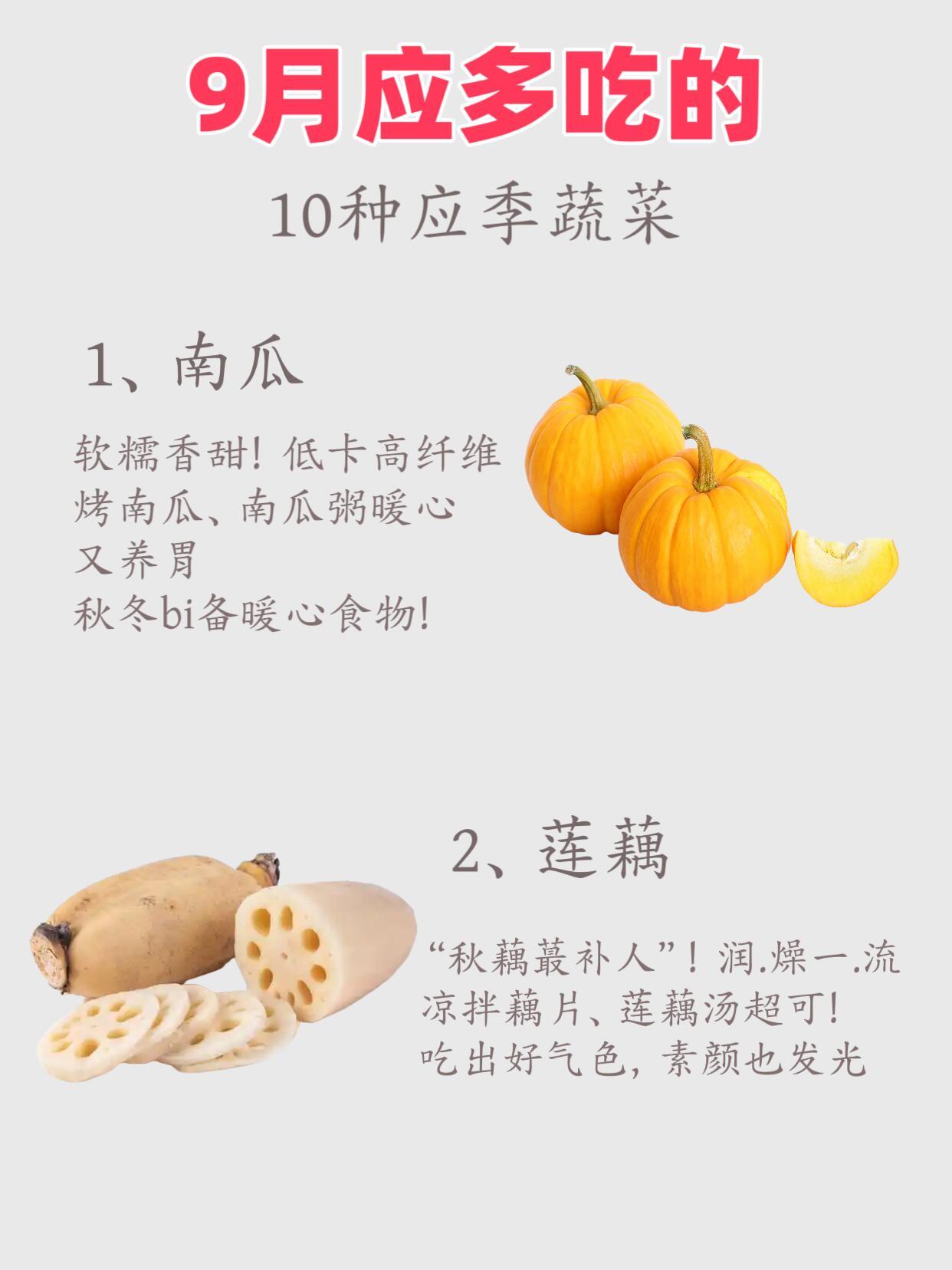 9月吃这些蔬菜！润燥养颜越吃越美🍂秋意浓～胃口大开！这份9月应季食物（蔬菜）清