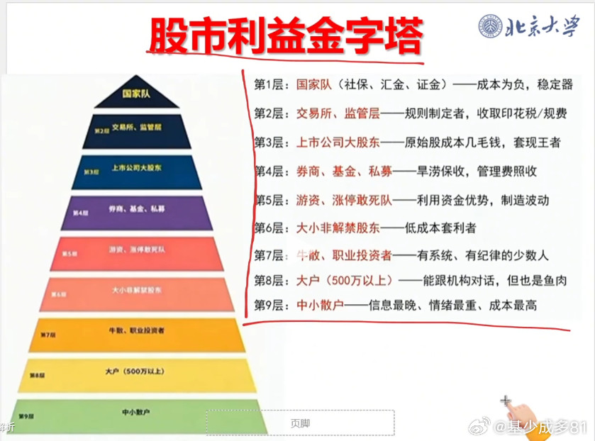 ETF大赛股票基金北大教授展示的股市利益金字塔：