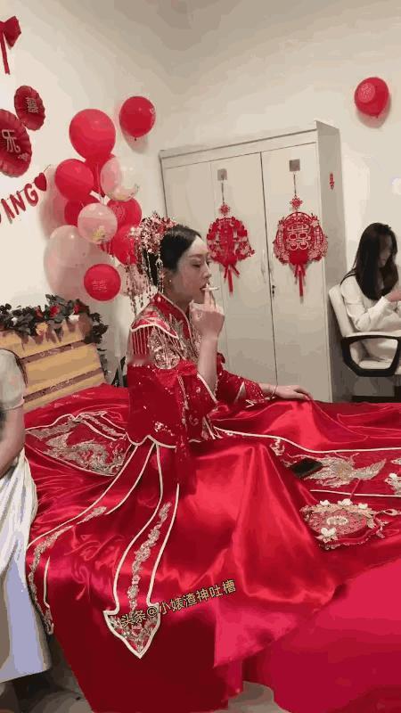 这样的女人你敢娶吗？你会娶她做老婆呢？女子在结婚的当天，在还没有发嫁的时候，还在