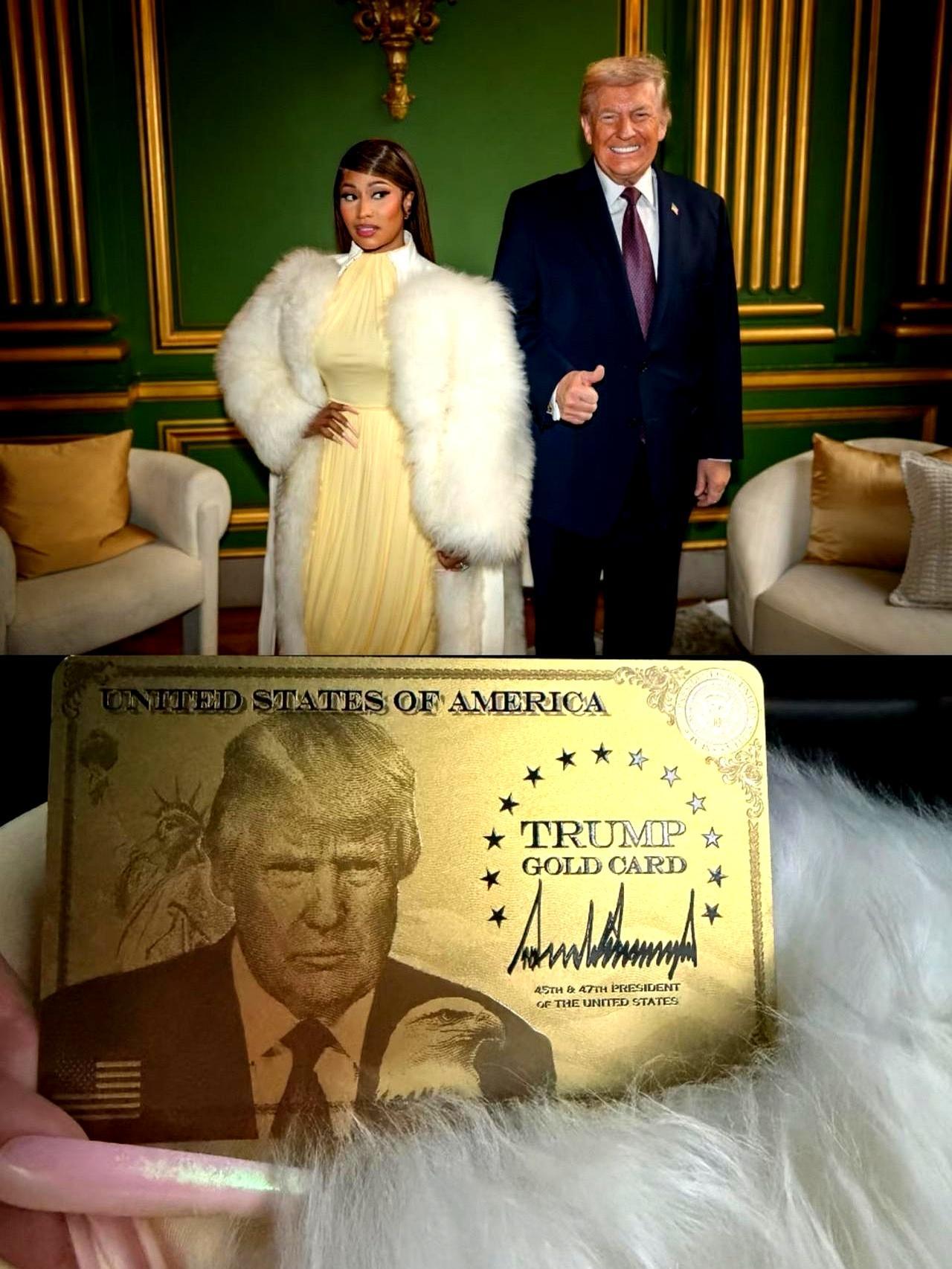 在黑人历史月活动上，特朗普盯着麻辣鸡的指甲问：这是真的吗？“我爱麻辣鸡，她