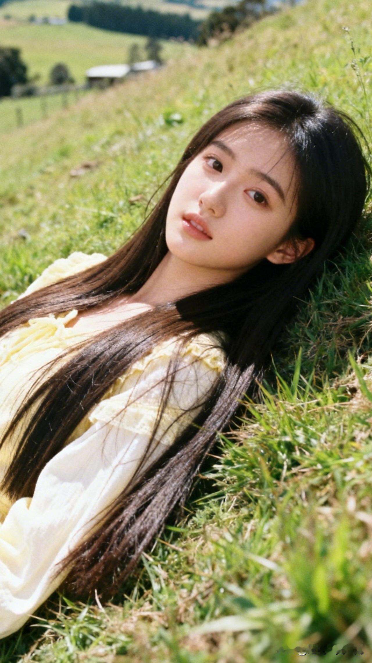 绿野仙踪处，轻纱拂面来。气质穿搭怎么穿才恰到好处?在阳光下的田野里，少女悠然自