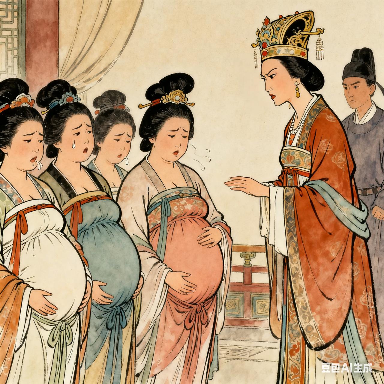 一天，太平公主的贴身丫鬟有几个肚子大了，经常呕吐，出现了明显的妊娠迹象。武则天察