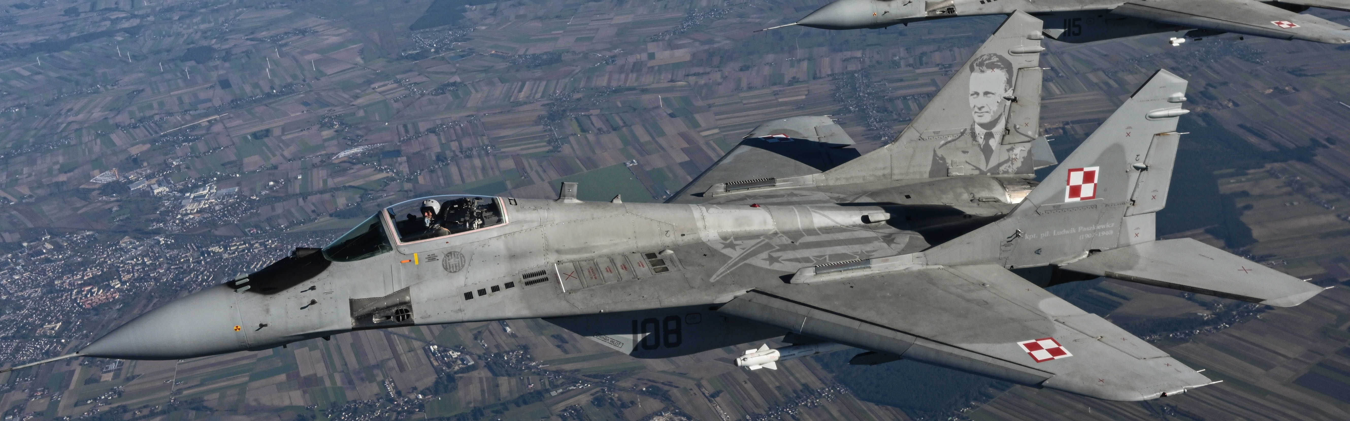 高分辨率图像波兰的MIG29和SU22，涂装很个性