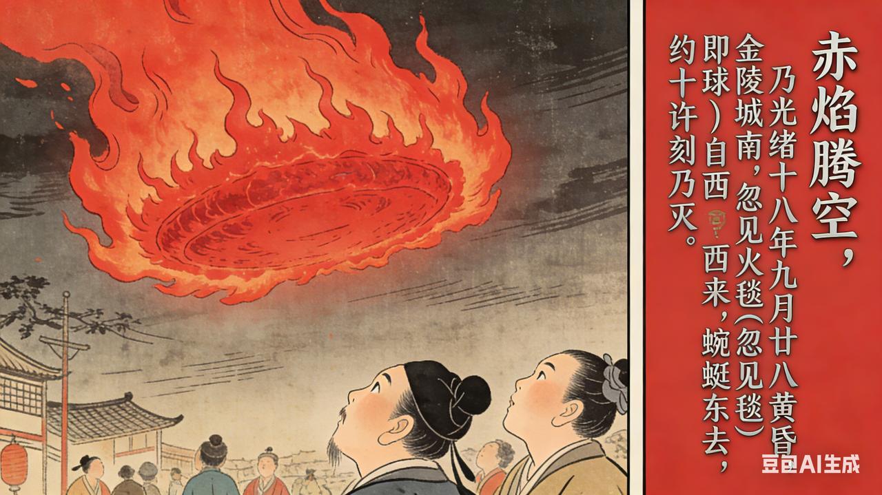 清朝画家吴有如的《赤焰腾空图》，是迄今我国最早一幅记录“UFO”的画作，在世界上