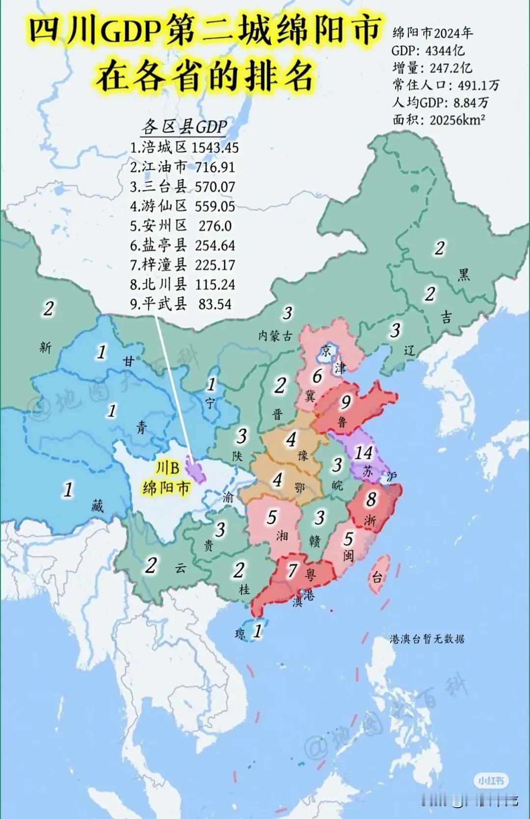 绵阳GDP四川长年第2，猜猜看绵阳GDP在全国各省是第几？绵阳GDP总量排在全国