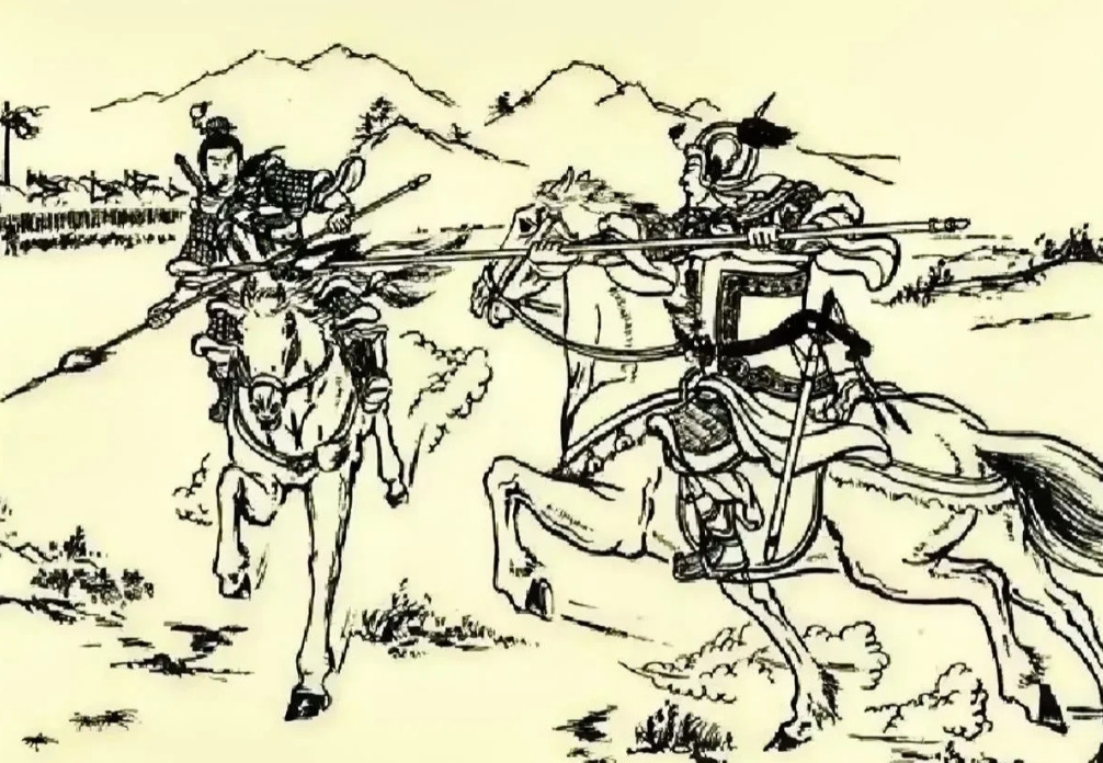 镇国王高英和辽国无敌将耶律仑在两军阵，银枪对金锤，二人各自受伤回营，此时杨家将杨