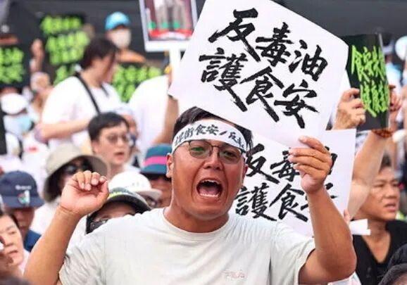 台湾毒油事件炸出二十万民众上街，国民党借机围攻民进党。结果队伍还没拉起来，自己人