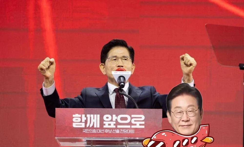 李在明能翻国会的墙，腰力底盘都很稳，74岁的金文洙能赢得了李在明吗？根本赢不