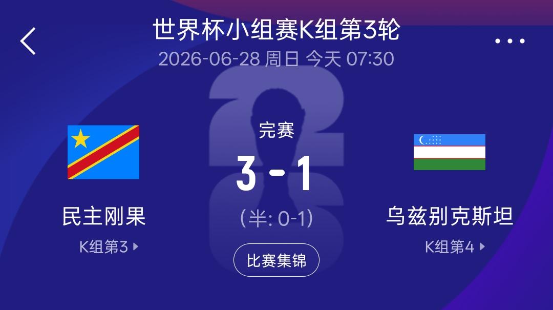 刚果3：1战胜乌兹别克斯坦，当终场哨响的那一刻，韩国队终于松了一口气：凌迟处死的