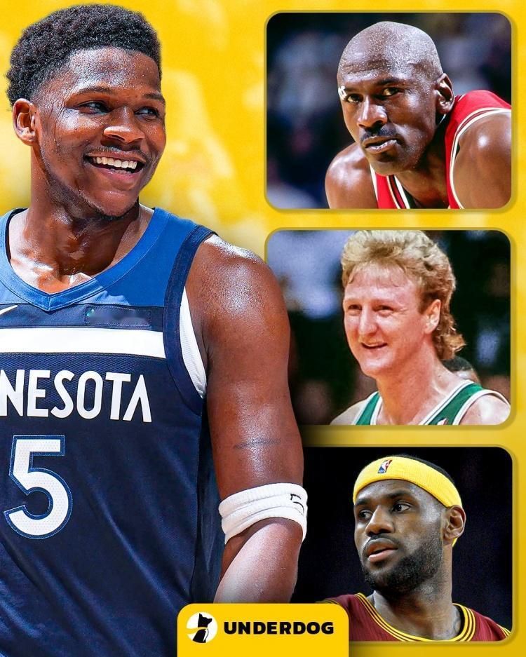 NBA历史仅4人做到爱德华兹生涯前5年全能数据：9097分，2017篮板，16