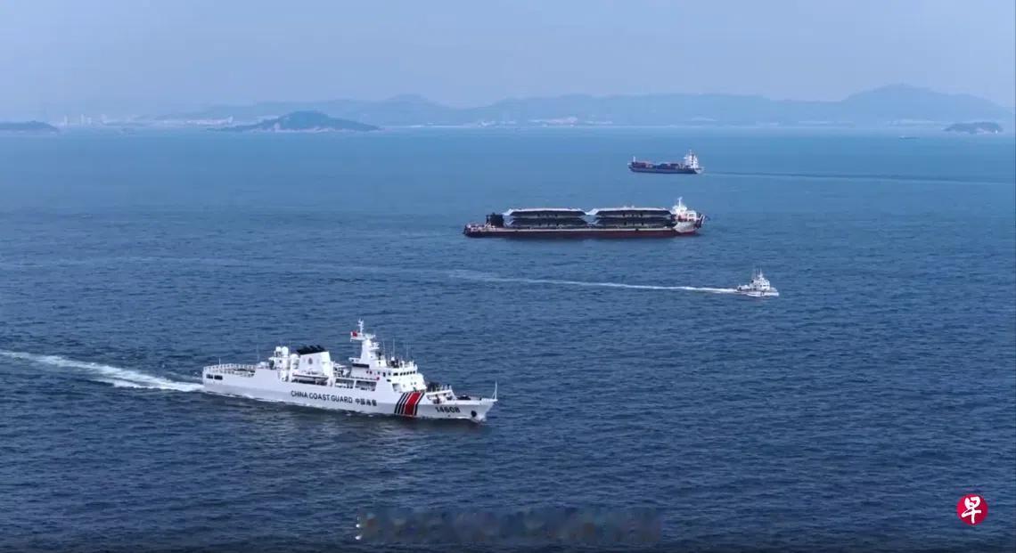 大陆海警金门水域巡查，向台海巡船喊话！9月29日，大陆福建海警在金门附近水域开展