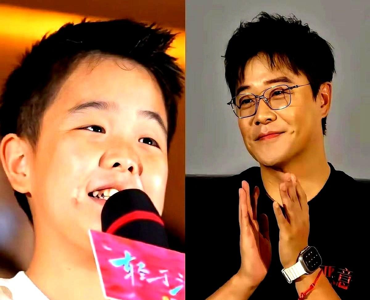 北京一所国际小学门口，出现罕见“三人行”——陈思诚牵儿子，身边站着现任阮巨。书包