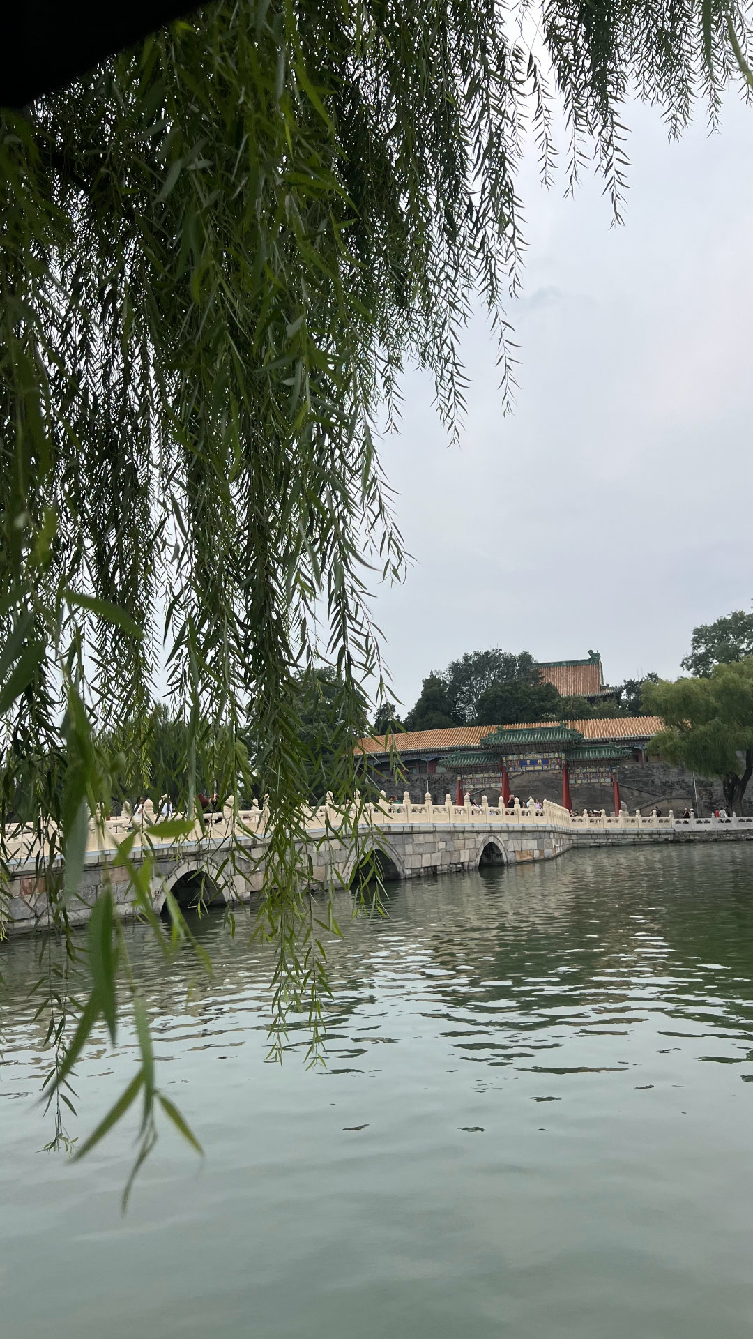进北海公园之前我还心想，这不湖吗，怎么好意思叫海？然后我环了一圈，歇了八百回，环