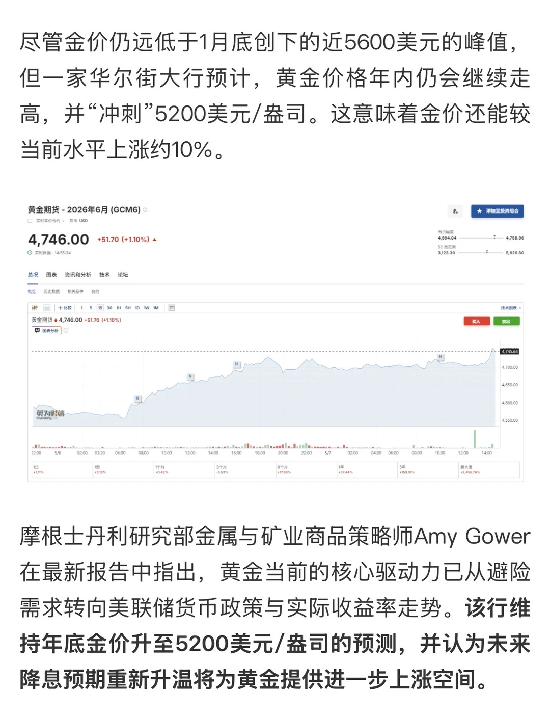 关于黄金，一些交叉验证信息…