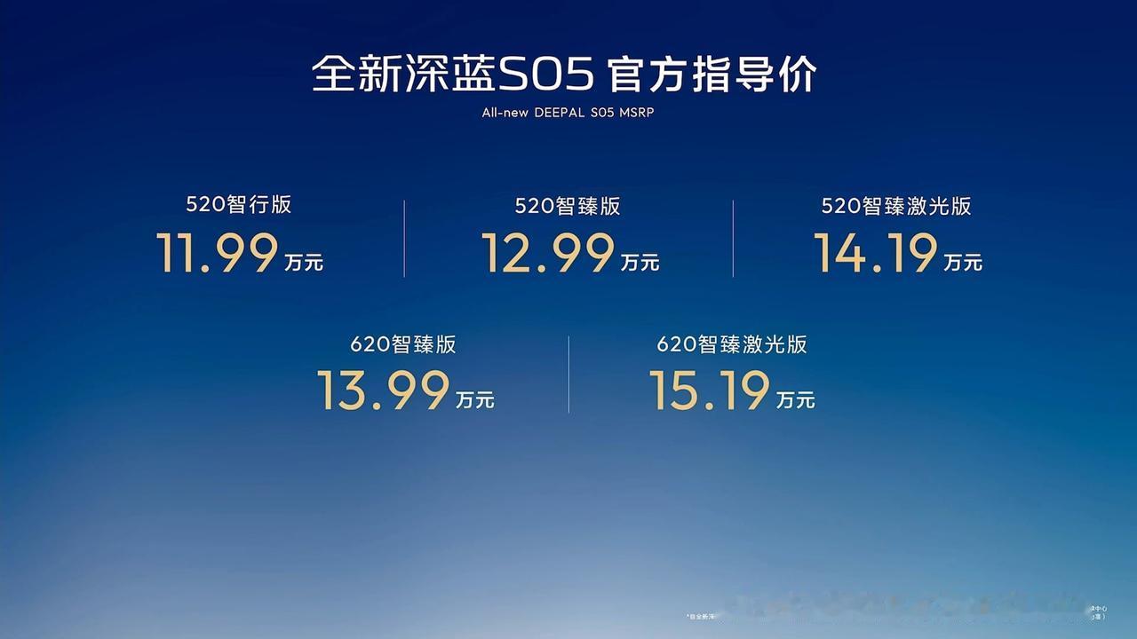 11.99万元起，全新深蓝S05上市家人们，全新深蓝S05来了，售价11.99