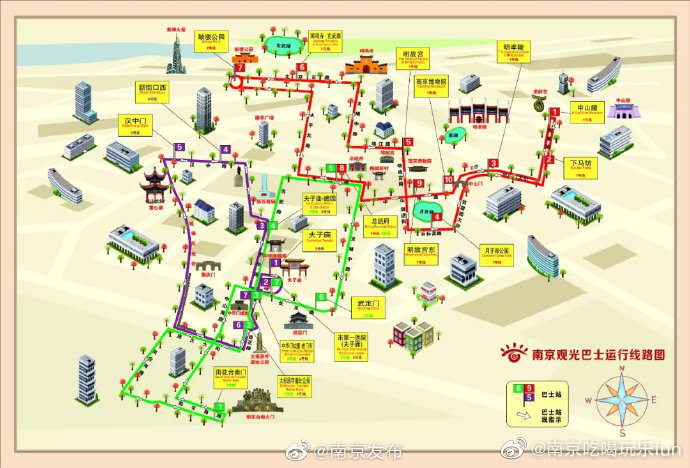 南京美食南京双层观光巴士线路，又名“南京美食线路”