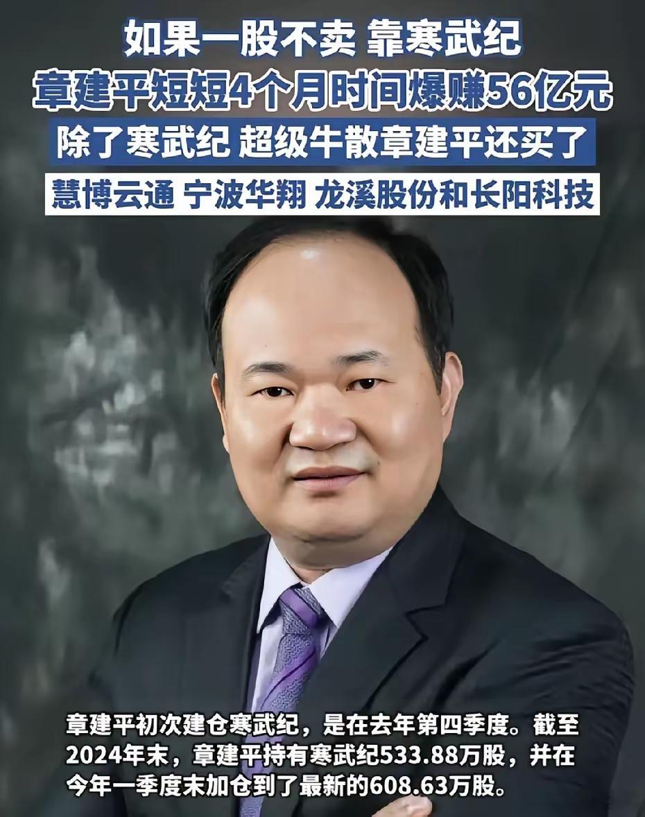 超级牛散章建平4个月狂赚56亿，这操作把股民看傻了​​家人们！超级牛散章建平又火
