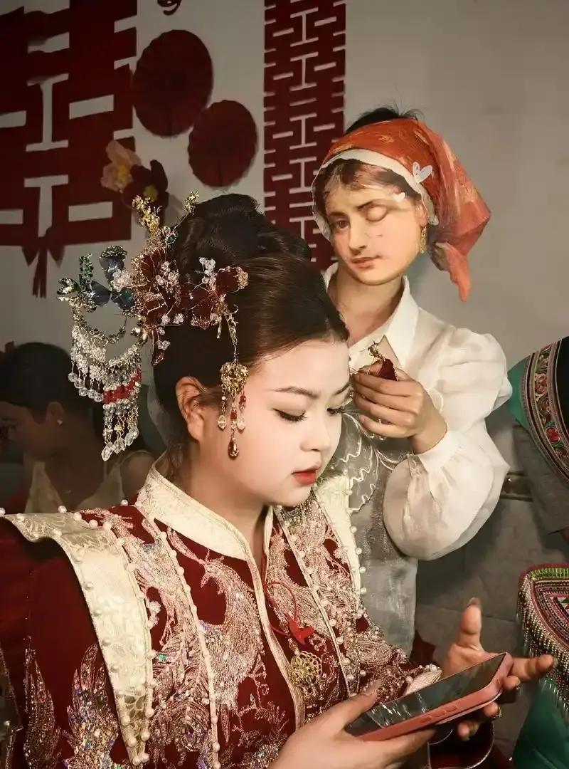 湖南怀化这小伙子，结婚当天差点把新娘给弄丢了，丢的地方就在化妆间里他推门进去