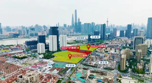 上海今年地王：杨浦滨江组团地块，起始楼面价75,112元/㎡。华润&保利竞得，综