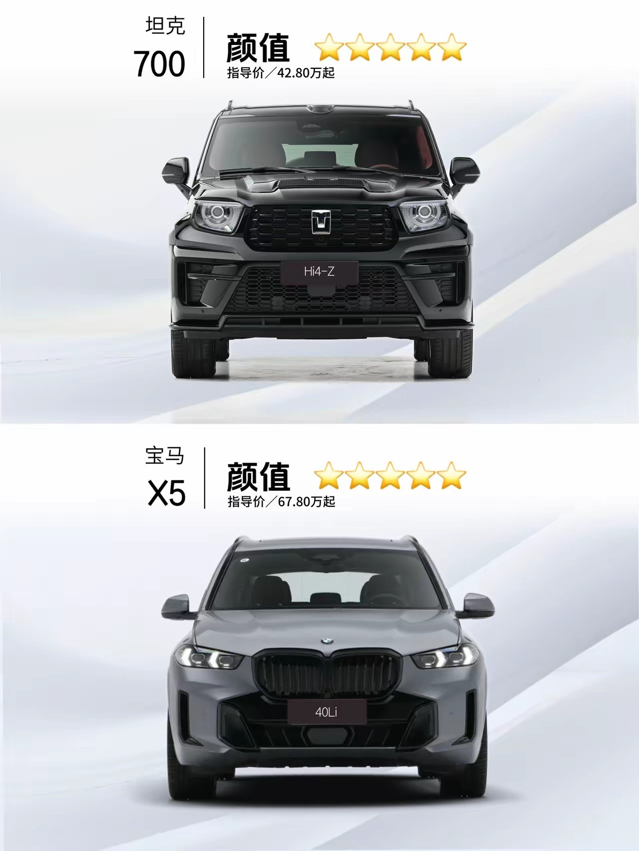 说句实话，宝马X5气场真比不上坦克700。  客观来讲，把宝马X5和坦...