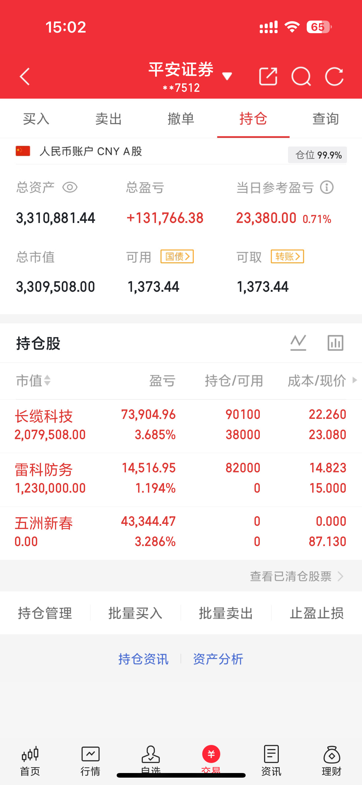 实盘37天上车，雷科防务002413加仓，长缆科技002879支持我的朋友点赞?