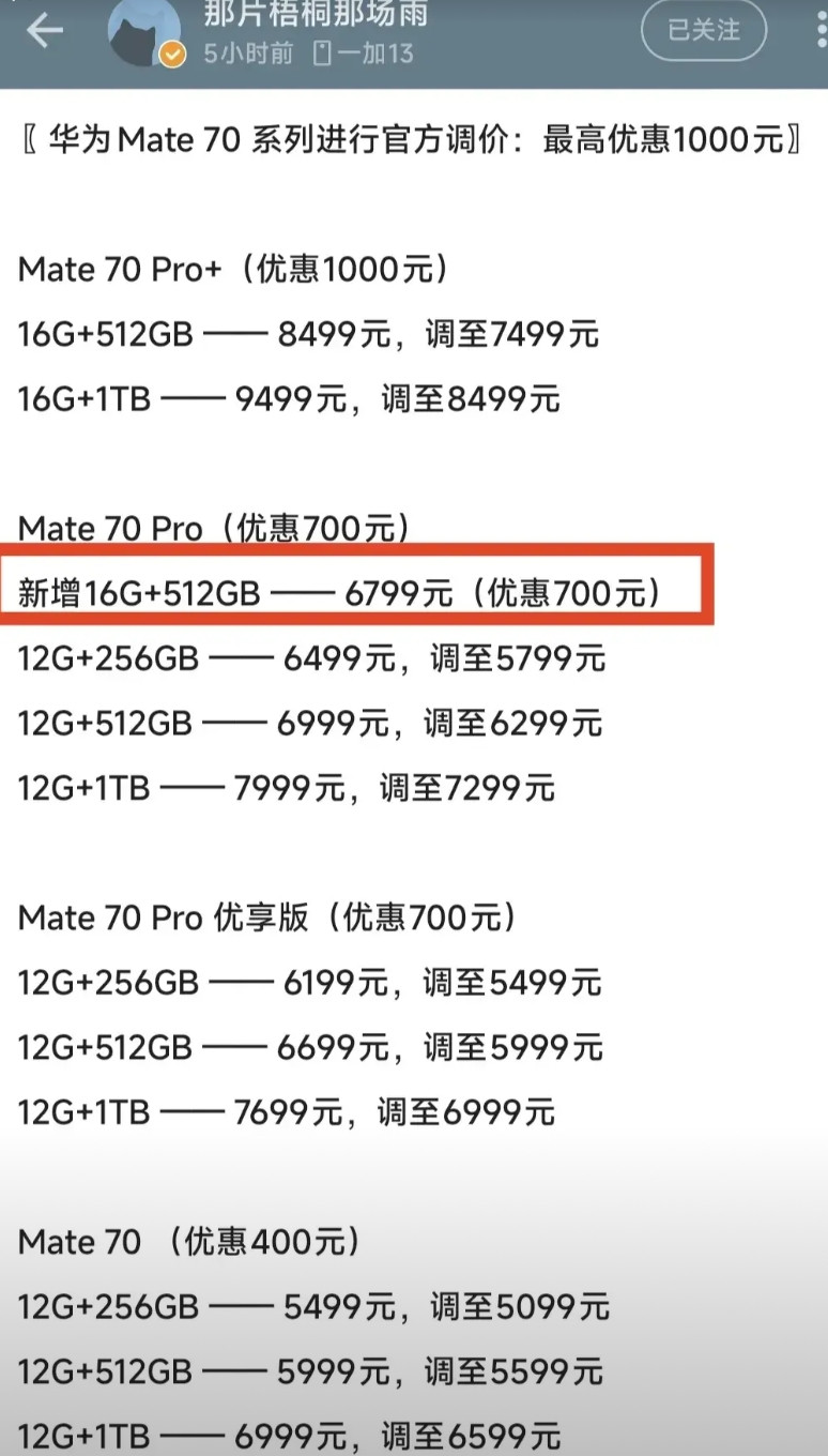 买手机最傻的行为，就是冲首发。华为Mate70系列刚上市时，首发价高高在上