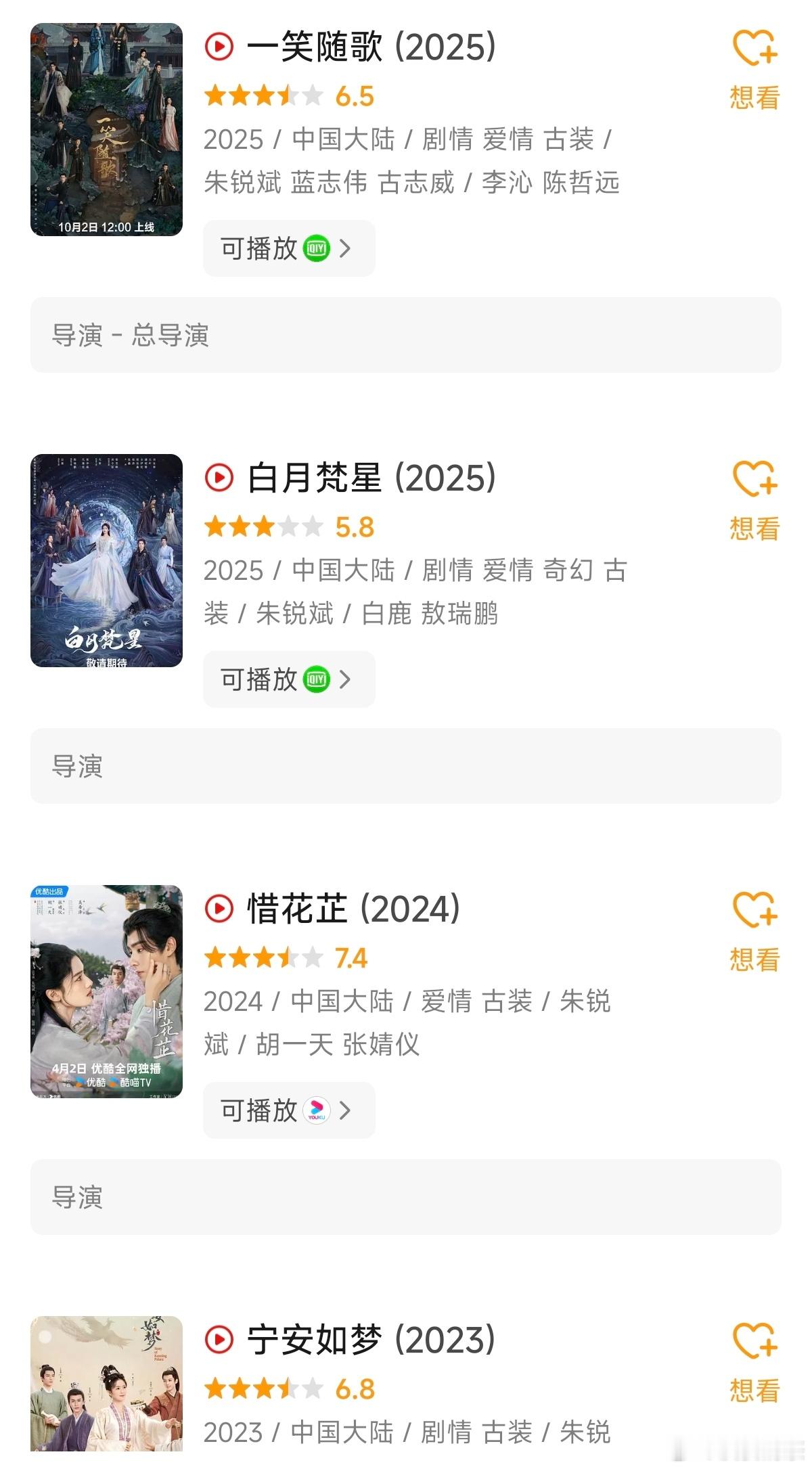 朱锐斌导演的古装剧，你看过他哪些剧，你对他的看法是？​​​