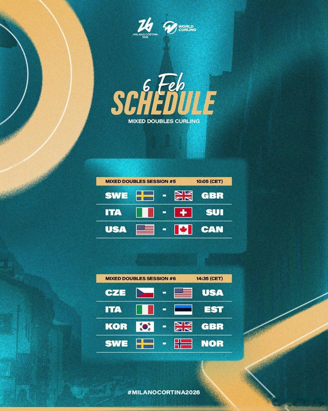 米兰冬奥会比赛来了根据米兰冬奥会赛程，冰壶项目混双比赛将于当地时间4日在科尔蒂