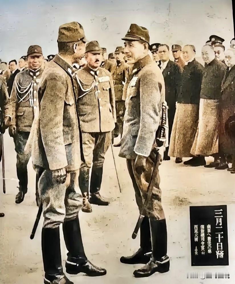 日军侵占南京后，日军大将西尾寿造和畑俊六两人到达南京城内，耀武扬威，而在他们不远