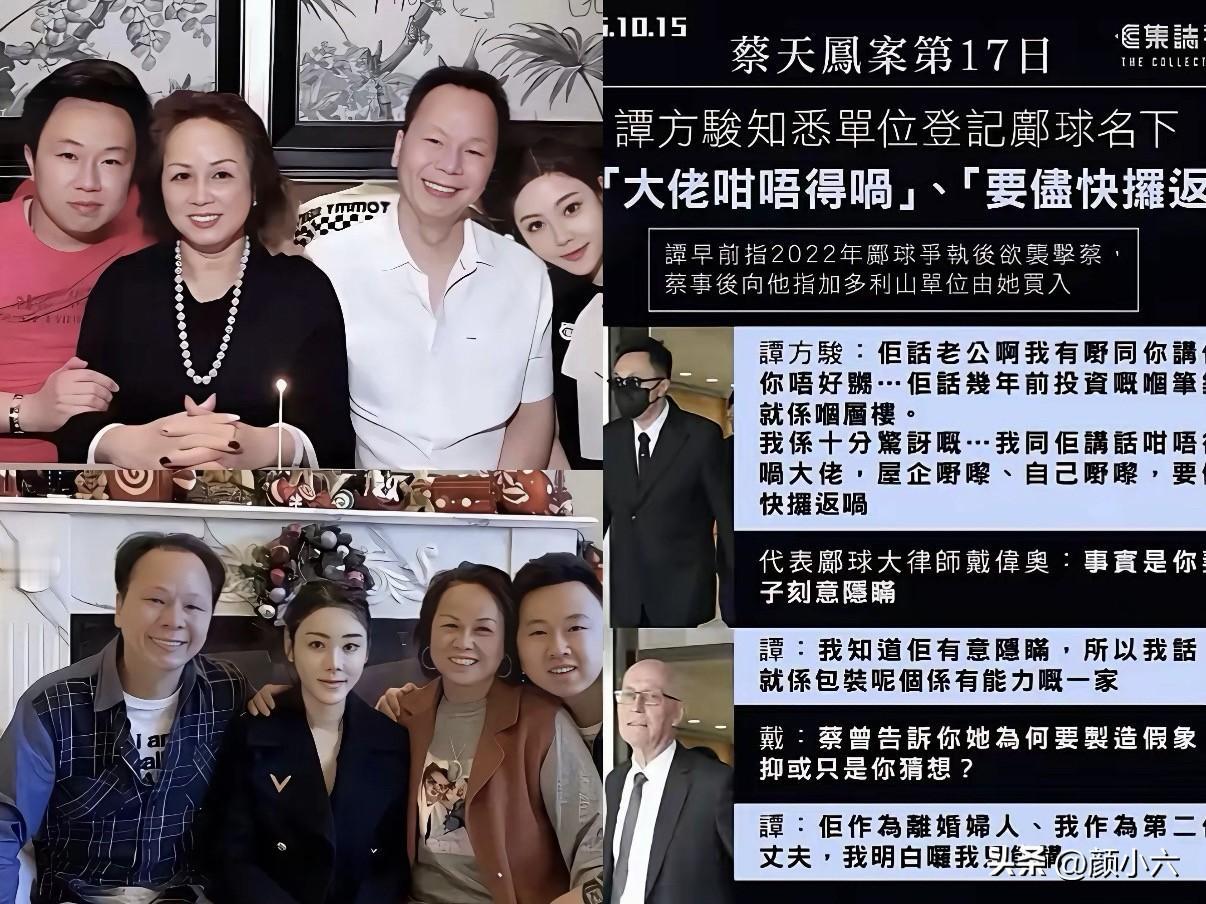 蔡天凤那8000万，真不是婆家“大方赏的零花钱”。以前我也纳闷，香港豪门不都防