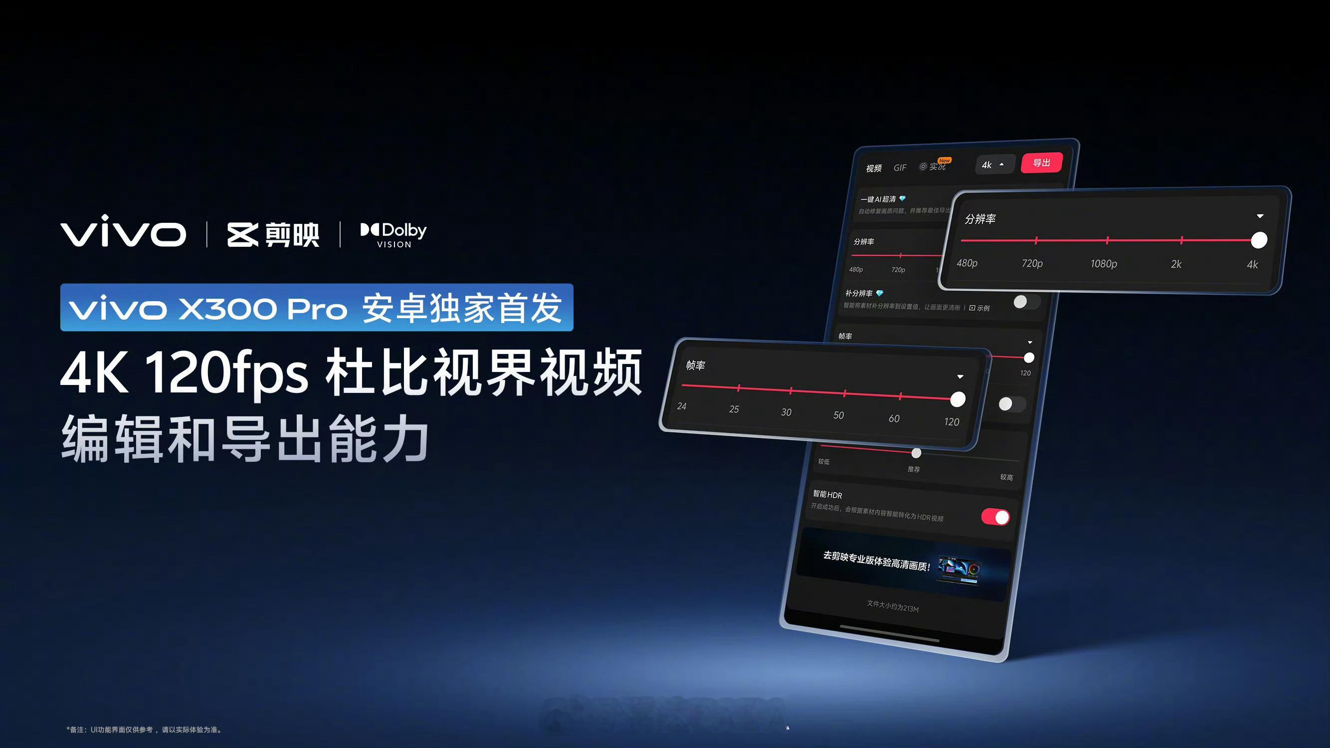 vivo这波猛了，vivoX300Pro在安卓端首发剪映的4K120帧杜