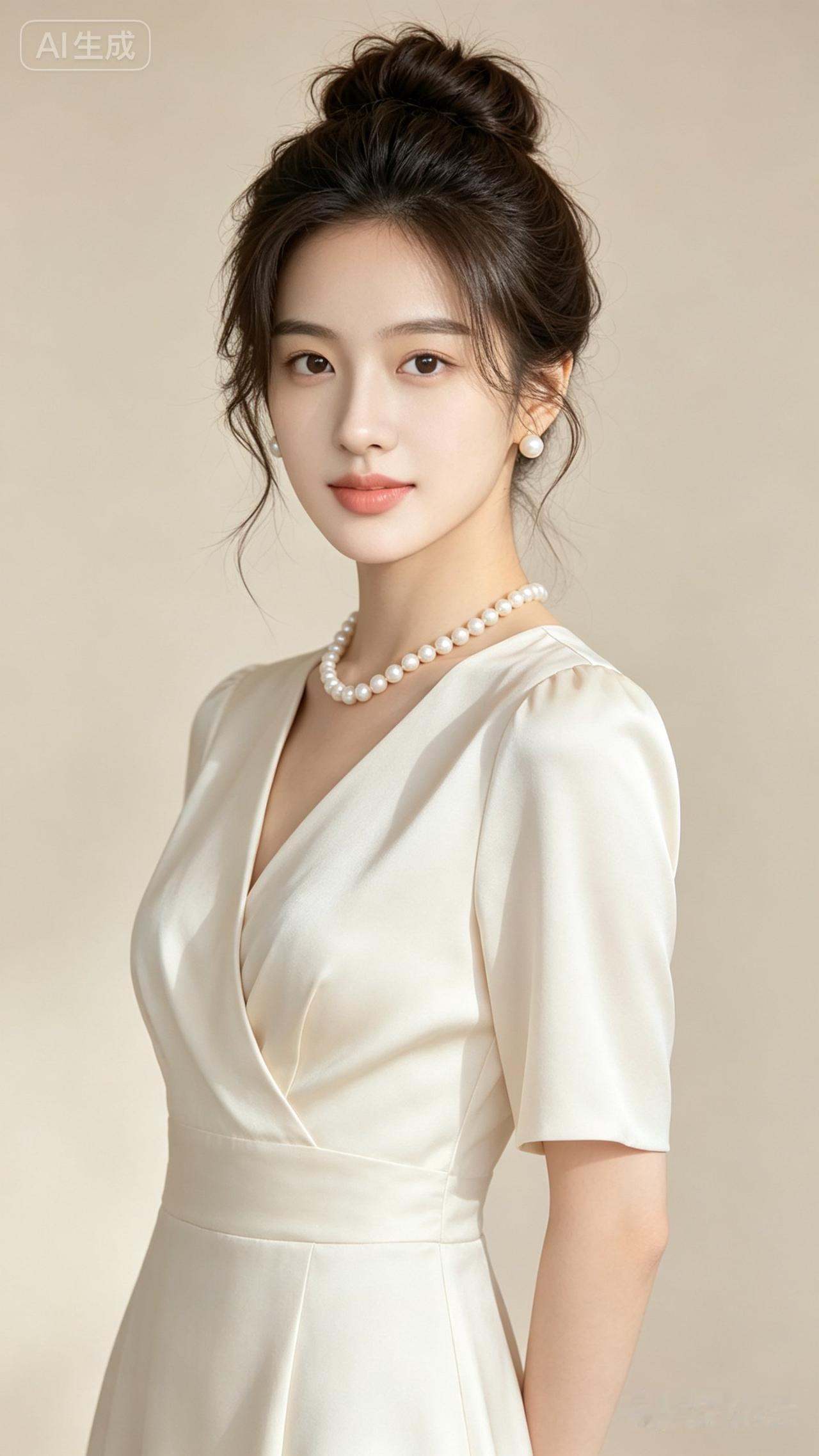 优雅珍珠项链，温柔气质女神