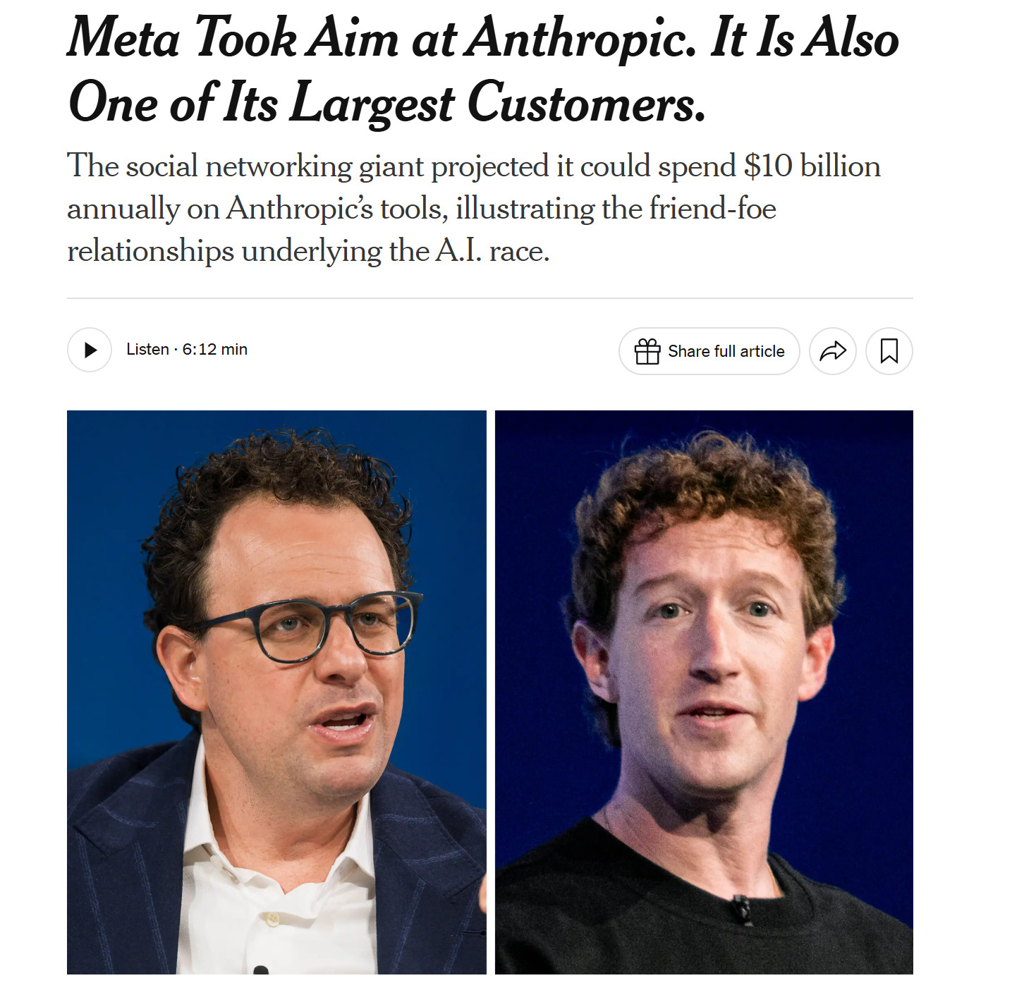 虽然扎克伯格对Anthropic常有不友善的言论，但Meta已逐渐成为
