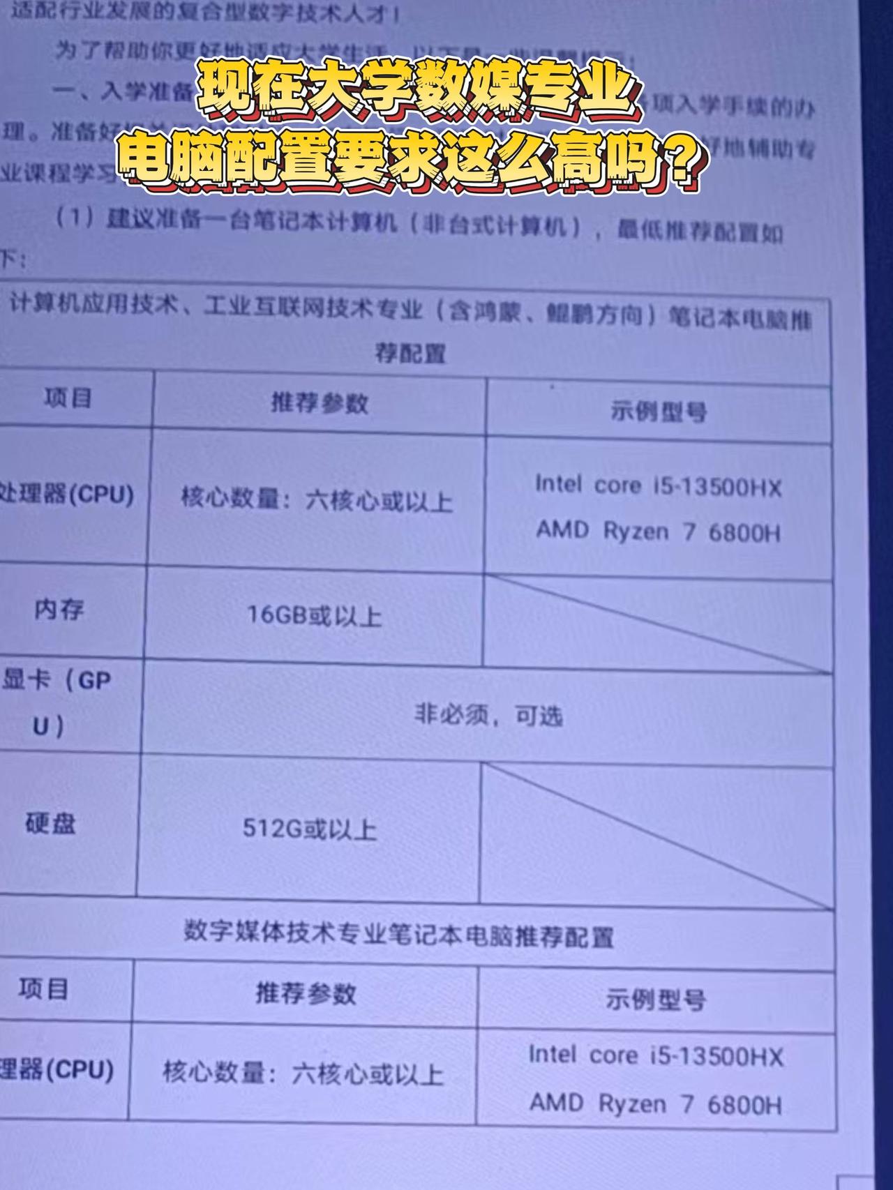 咱就说现在大学电脑配置要求还蛮高啊？最近给准备上大学、学数字媒专业的侄女挑电脑，
