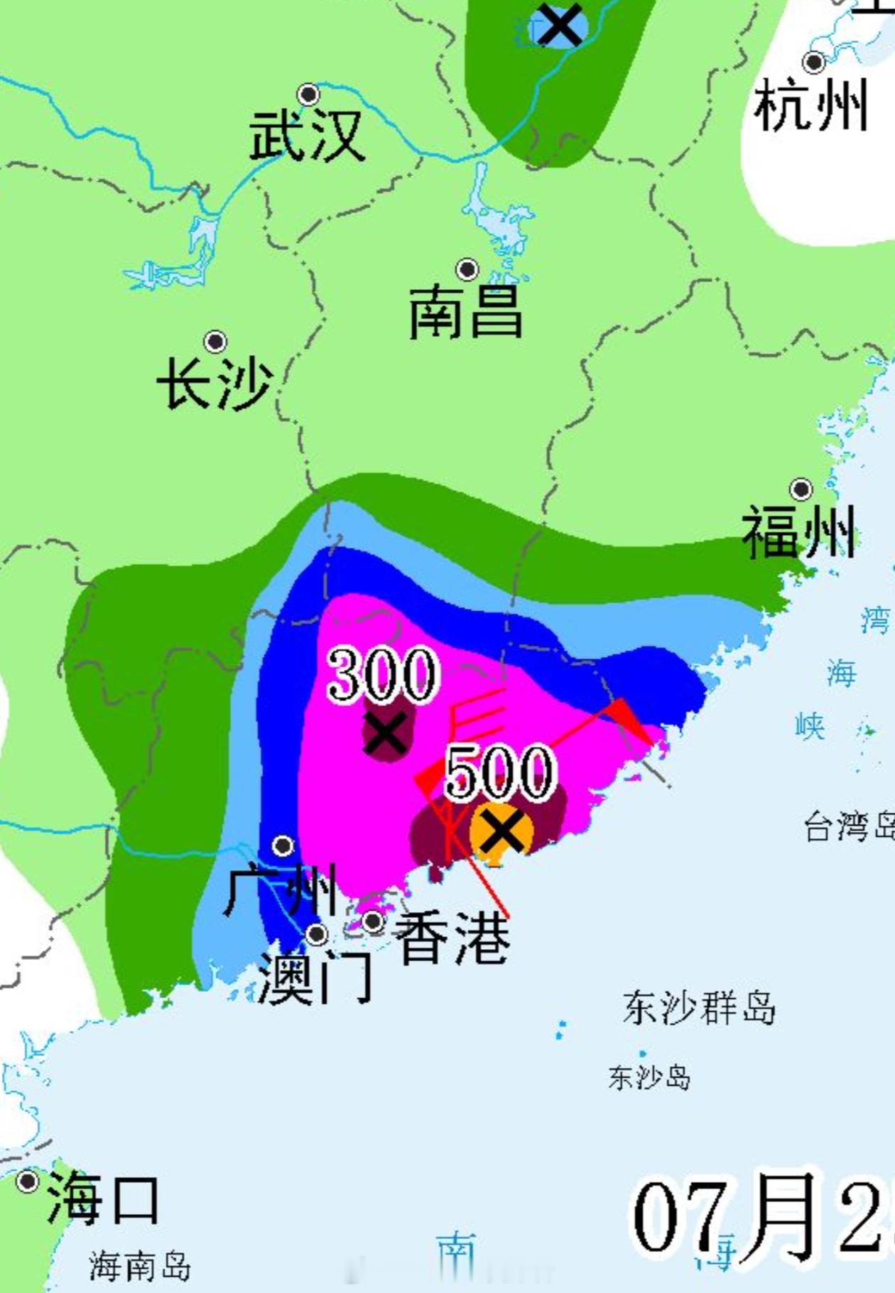 台风红霞小个子暴脾气气象观察团【警惕台风强降雨】25日夜间至27日，受台风红霞本