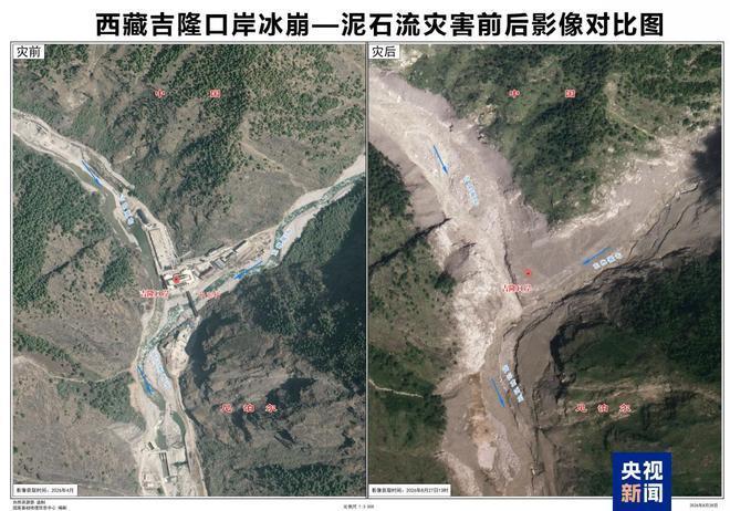 吉隆泥石流痕迹有20层楼高人类在天灾面前真是太渺小了，这个口岸建筑确实曾经成功