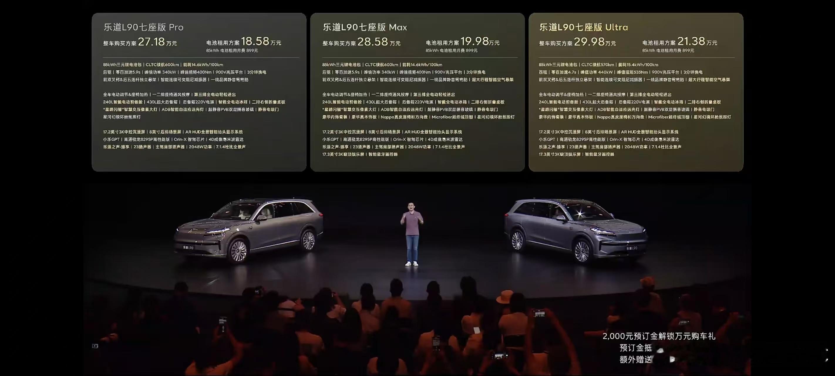 乐道L90，正式售价公布！比预售价低了2万！而且上市即交付！-六座85kW