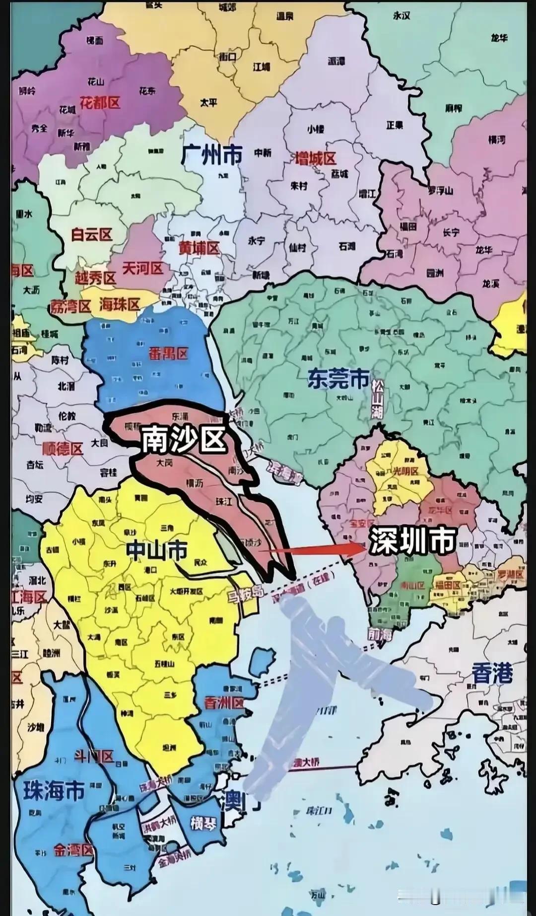 很多人设想：南沙划给深圳会不会发展更快？现实没有这么简单网上有一种很有意思