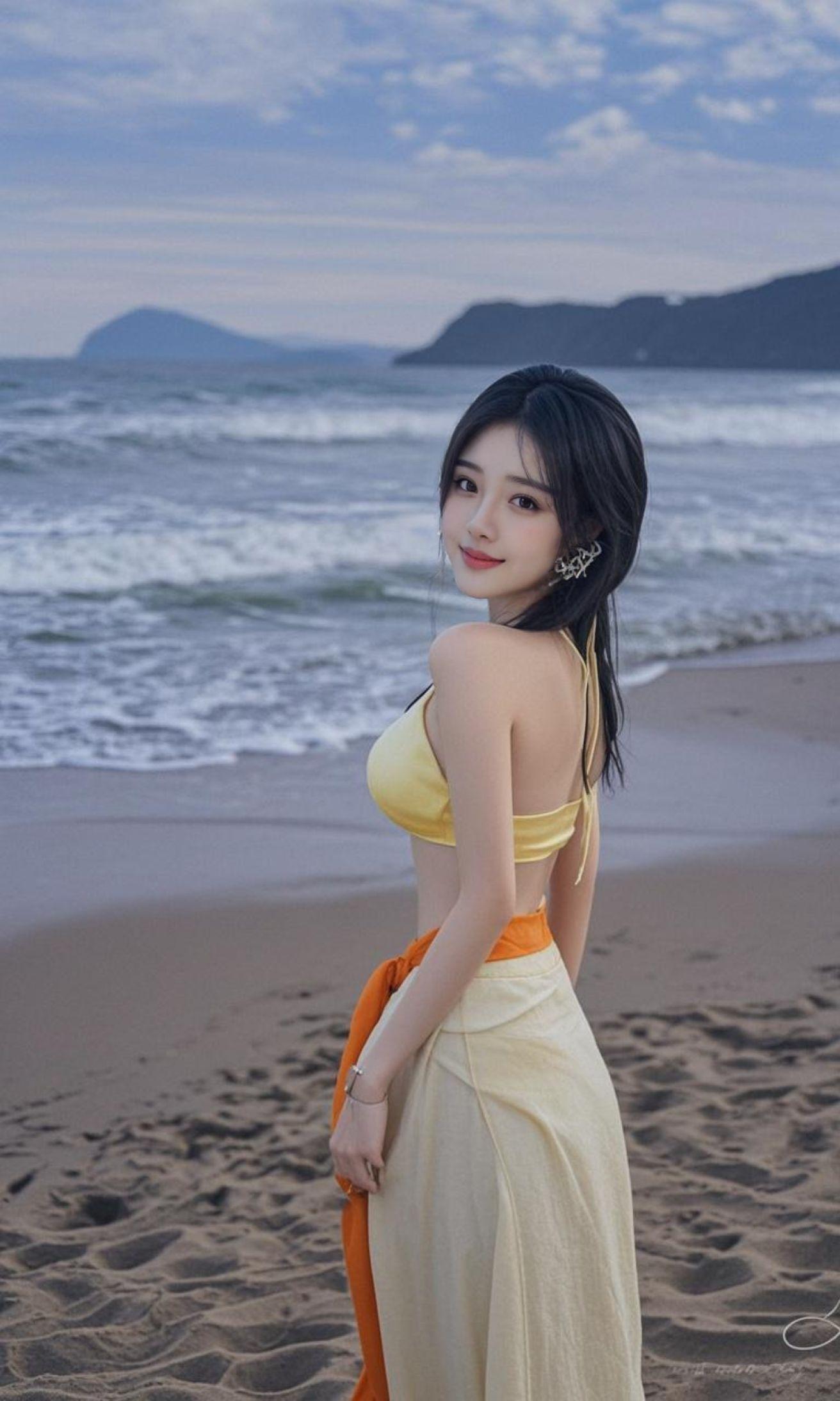 海滨佳人 原来ai写真可以这么美 人生总得有一套ai写真吧 谁拍谁好看...