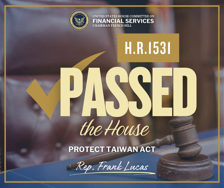 当地时间2月9号，美国众议院以395票赞成、2票反对通过了所谓的《保护台湾法案》