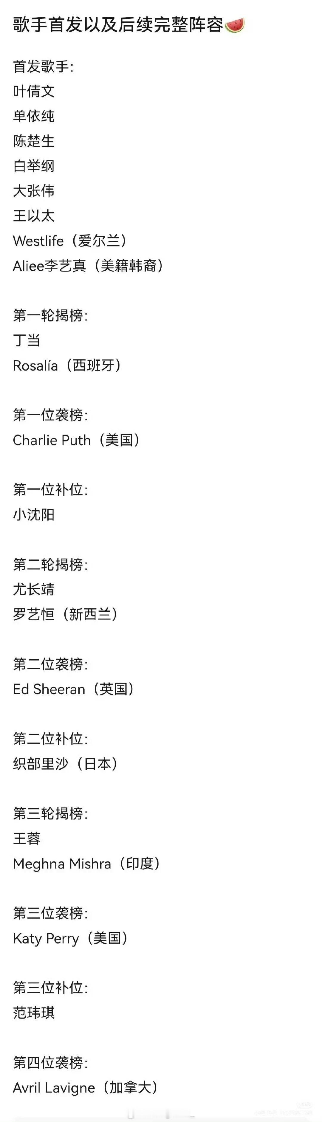 歌手2025定档歌手官宣定档🔥网传首发阵容有王以太！！！！王以太这实力真能去打